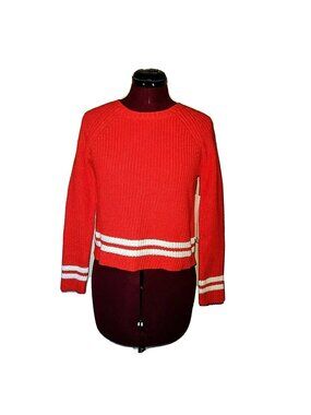 Workshop Andrea Jovine Women's Striped Sweater Size Small Tangerine White Crop